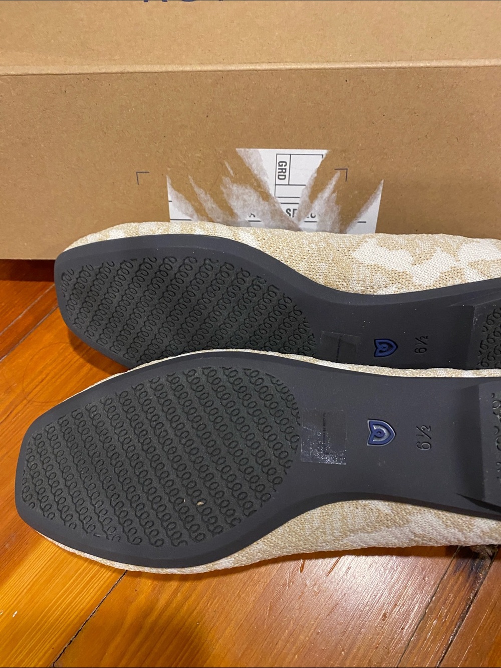 Rothy's Beige Knit Ballet Flats with Subtle Pattern - Picture 4 of 4